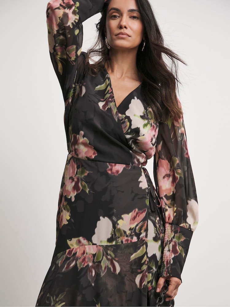 Joanna Hope Black Wrap Dress - Image 4 of 4