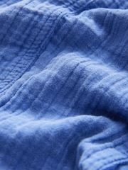 Navy 100% Cotton Double Cloth Pull On Harem Trousers - Image 7 of 8
