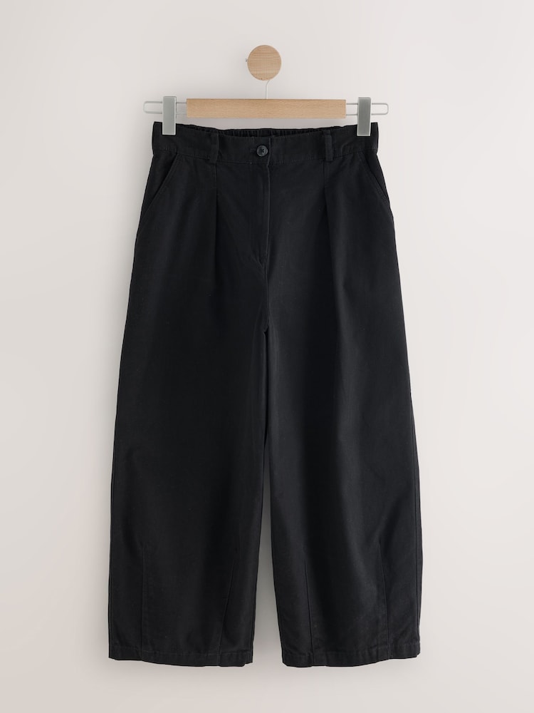 Black Elasticated Waist Barrel Leg Trousers - Image 6 of 9