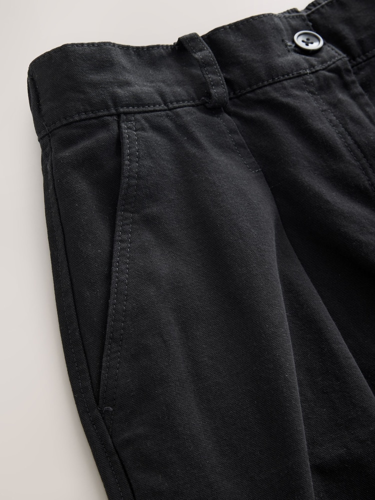 Black Elasticated Waist Barrel Leg Trousers - Image 7 of 9
