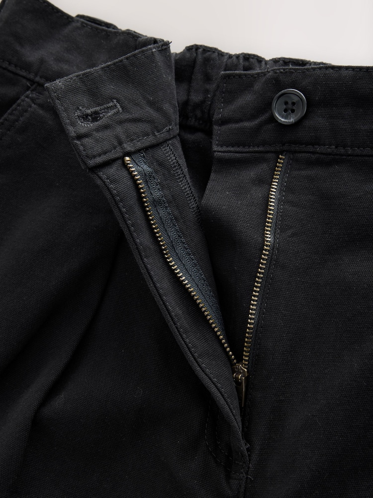 Black Elasticated Waist Barrel Leg Trousers - Image 8 of 9