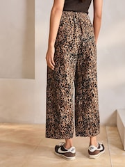 Leopard Print Elasticated Waist Barrel Leg Trousers - Image 3 of 7