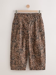 Leopard Print Elasticated Waist Barrel Leg Trousers - Image 6 of 7