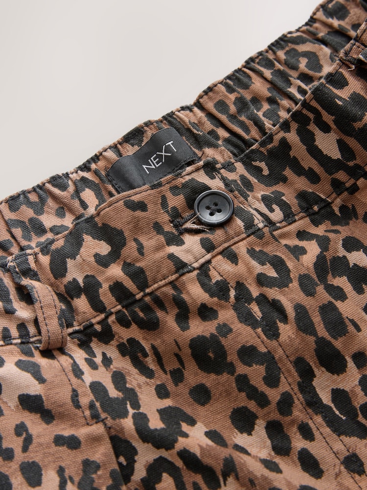 Leopard Print Elasticated Waist Barrel Leg Trousers - Image 7 of 7