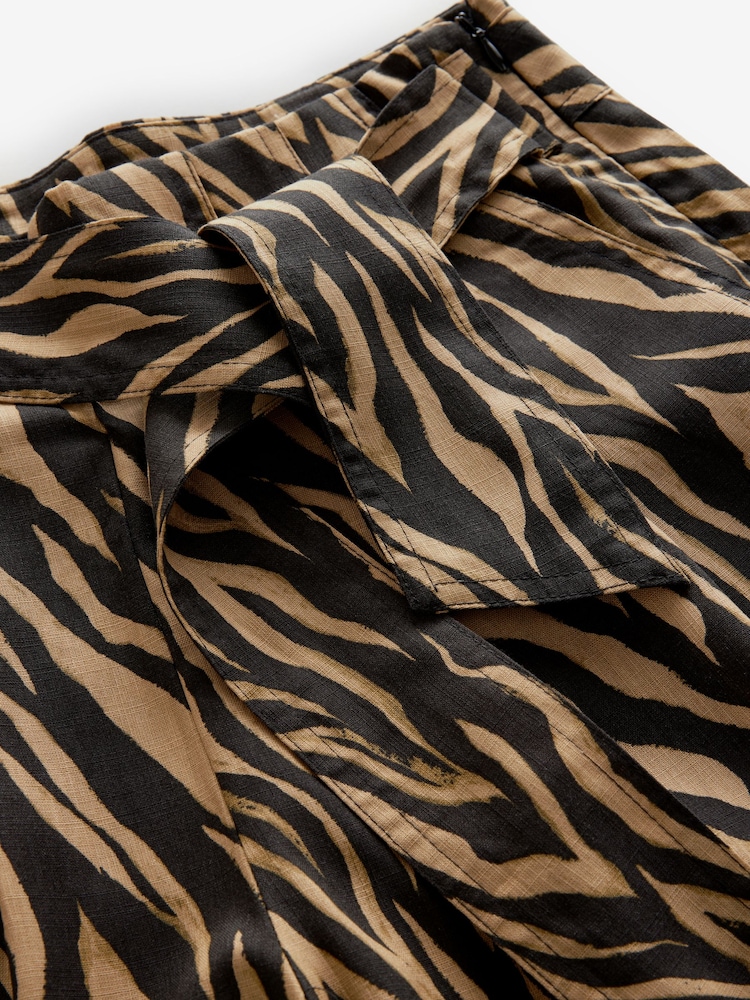 Animal Tie Waist Wide Leg Trousers - Image 3 of 3