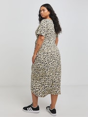Simply Be Leopard Print Supersoft Jersey Wrap Dress - Image 2 of 4