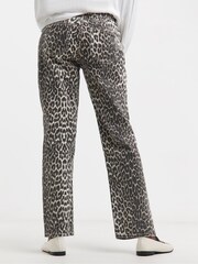 JD Williams Brown Leopard Print Denim Jeans - Image 2 of 5
