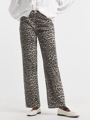 JD Williams Brown Leopard Print Denim Jeans - Image 4 of 5