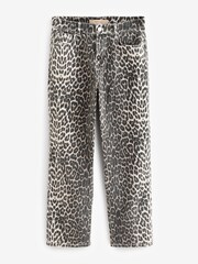 JD Williams Brown Leopard Print Denim Jeans - Image 5 of 5