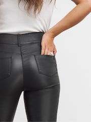 Simply Be Black Coated Pull On Skinny Jeggings - Image 4 of 4