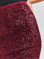 Simply Be Red Stretch Sequin Mini Skirt - Image 4 of 4