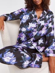 Figleaves Button Through Black Pyjamas Set - Image 3 of 4