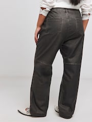Simply Be Black PU Straight Leg Trousers - Image 2 of 4