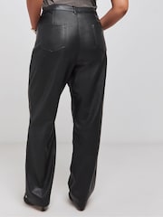 Simply Be Black PU Straight Leg Trousers - Image 2 of 4