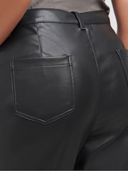 Simply Be Black PU Straight Leg Trousers - Image 4 of 4