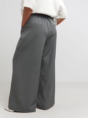 Simply Be Grey Hotfix Wide Leg Tailored Trousers - Image 3 of 4
