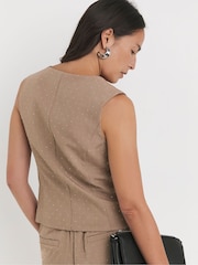 JD Williams Brown Embellished Waistcoat - Image 2 of 4