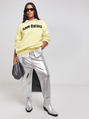 Simply Be Yellow San Diego Slogan Sweater - Image 3 of 4