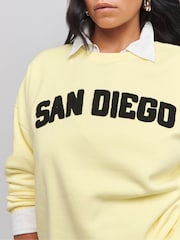 Simply Be Yellow San Diego Slogan Sweater - Image 4 of 4