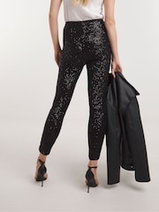 Simply Be Black Sequin Leggings - Image 2 of 4