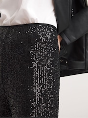 Simply Be Black Sequin Leggings - Image 4 of 4