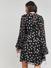 Simply Be Black Jacquard Skater Dress - Image 3 of 4