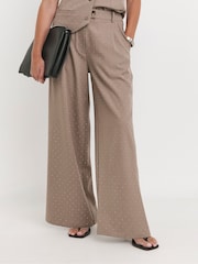 JD Williams Brown Embellished Wide Leg Trousers - Image 1 of 4