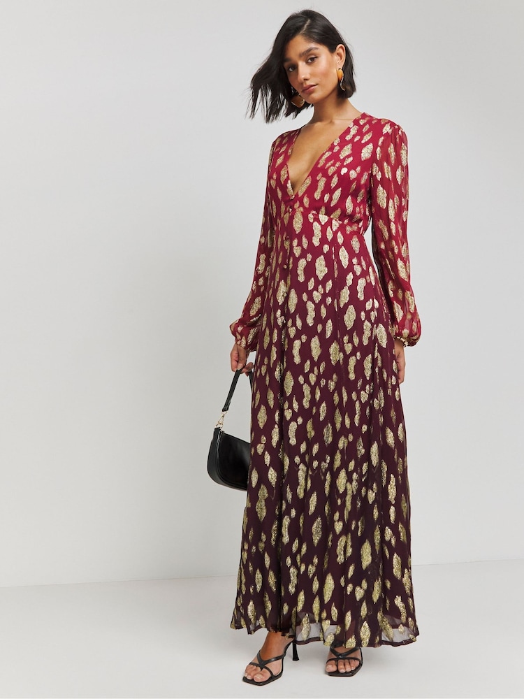 Simply Be Ombre Jacquard Maxi Dress - Image 1 of 4