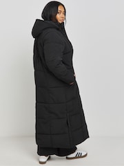 Simply Be Black Square Padded Maxi Duvet Coat - Image 2 of 4