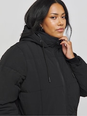 Simply Be Black Square Padded Maxi Duvet Coat - Image 4 of 4