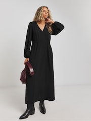 Simply Be Crepe Cinched Talie Midi Rochie - Imaginea 1 din 4