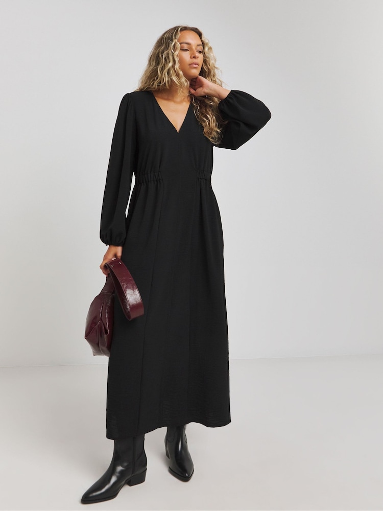 Simply Be Crepe Cinched Talie Midi Rochie - Imaginea 1 din 4