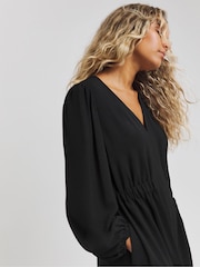 Simply Be Crepe Cinched Talie Midi Rochie - Imaginea 4 din 4
