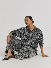 Simply Be Black Velvet Sequin Shirt - Image 3 of 4