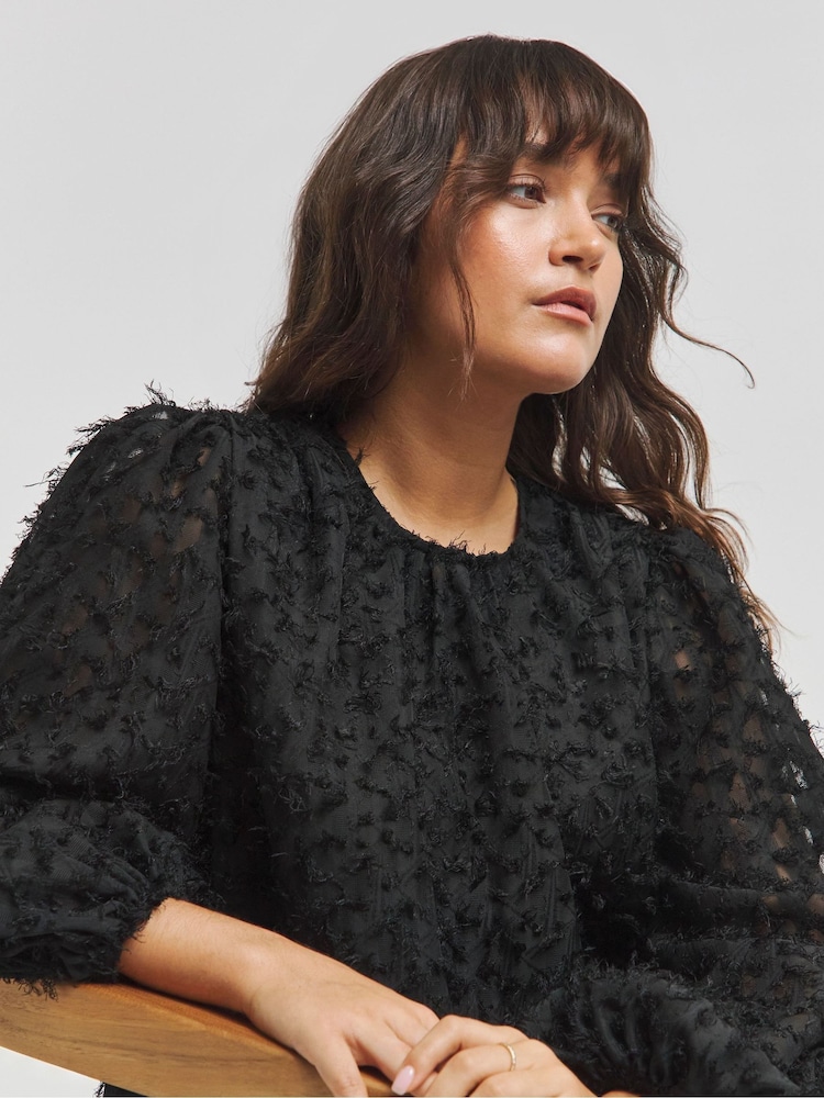 Simply Be Textured Fluffy Blouse - Bild 4 von 4 Simply Be Textured Fluffy Blouse - Bild 4 von 4