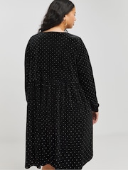 Simply Be Black Velour Hotfix Smock Dress - Image 2 of 4