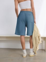 self. Blue Lightweight Sweat Shorts - Image 4 of 10