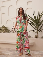 Multi Bright Floral 100% Cotton Tie Waist Shirt - Image 2 of 8