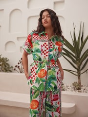 Multi Bright Floral 100% Cotton Tie Waist Shirt - Image 3 of 8