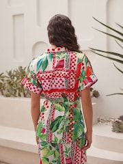 Multi Bright Floral 100% Cotton Tie Waist Shirt - Image 4 of 8