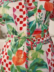Multi Bright Floral 100% Cotton Tie Waist Shirt - Image 5 of 8