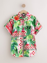 Multi Bright Floral 100% Cotton Tie Waist Shirt - Image 6 of 8