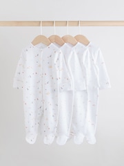 Weiß - Baby Popper Sleepsuits 4 Pack (0-2yrs) - Bild 1 von 13