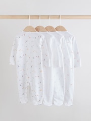 Weiß - Baby Popper Sleepsuits 4 Pack (0-2yrs) - Bild 2 von 13