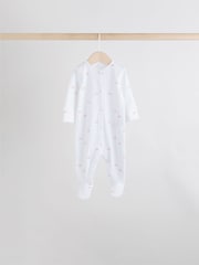 White 7 Pack Baby Popper Sleepsuits 4 Pack (0-2yrs) - Image 10 of 16