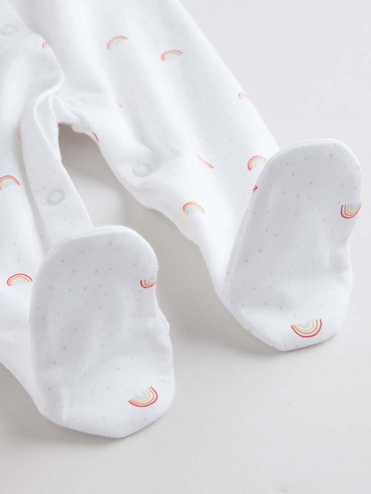 White 7 Pack Baby Popper Sleepsuits 4 Pack (0-2yrs) - Image 16 of 16