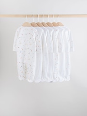 White 7 Pack Baby Popper Sleepsuits 4 Pack (0-2yrs) - Image 2 of 16