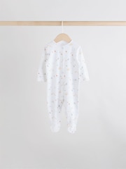 White 7 Pack Baby Popper Sleepsuits 4 Pack (0-2yrs) - Image 3 of 16