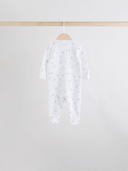 White 7 Pack Baby Popper Sleepsuits 4 Pack (0-2yrs) - Image 4 of 16