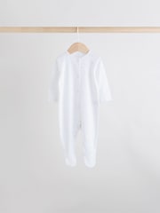 White 7 Pack Baby Popper Sleepsuits 4 Pack (0-2yrs) - Image 5 of 16